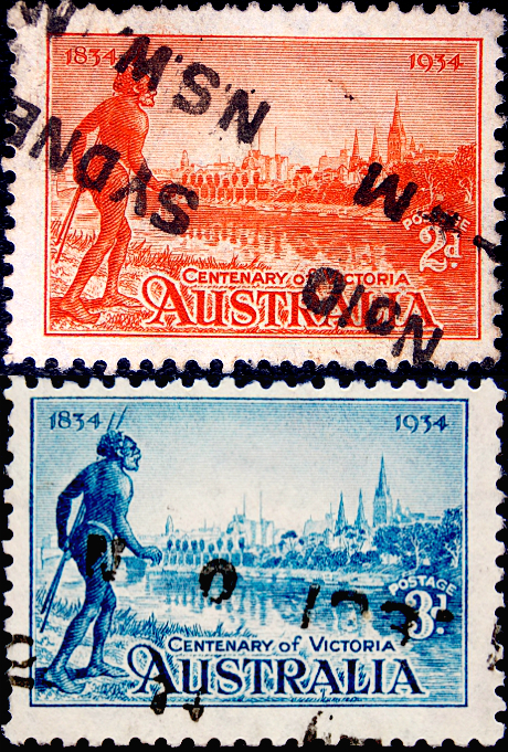 Австралия 1934 год . Мельбурн и река Ярра . Часть серии . Каталог 5,0 €.
